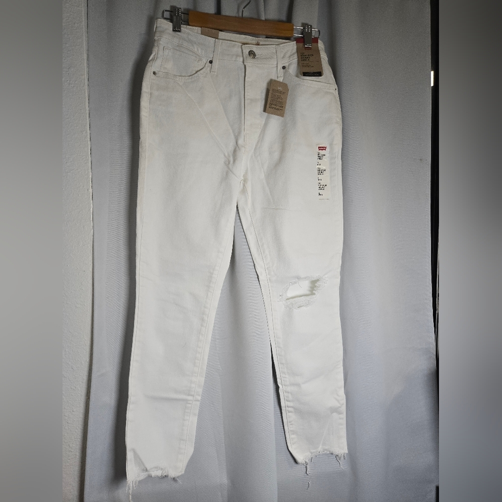 Levi's White High-Rise Skinny Ankle Jeans